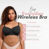 Sculpted everyday wireless bra
